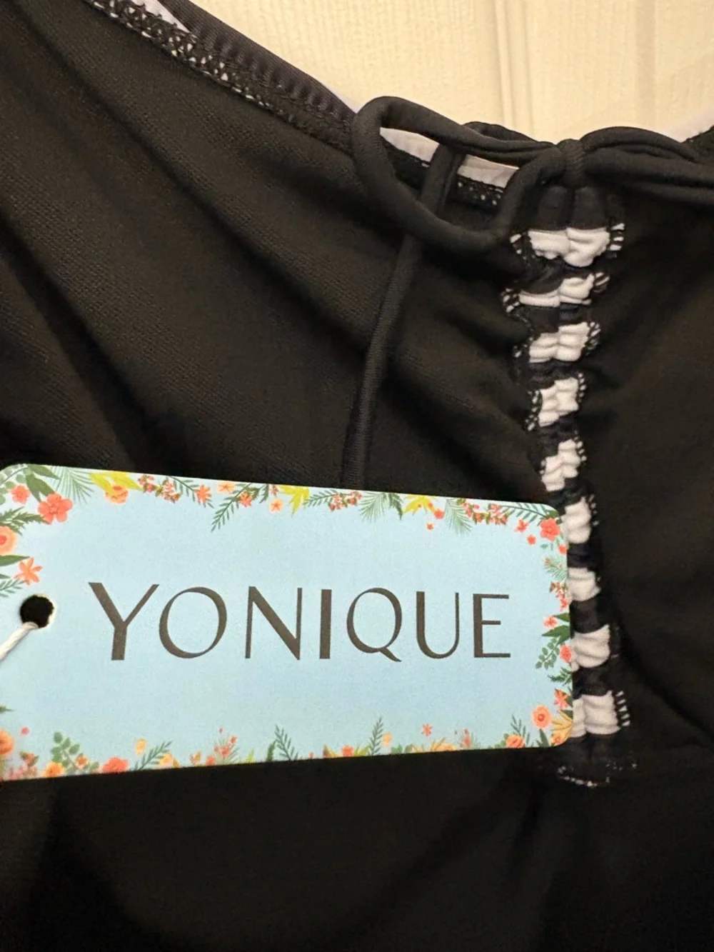 Yonique Striped Tankini Swimsuit Top Size 22W New
